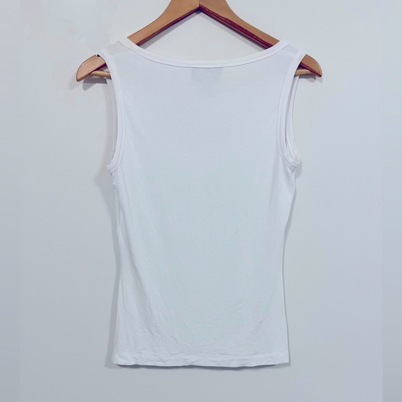 St. John Gold and Black Embellished Flower White Tanktop S - Picture 6 of 11